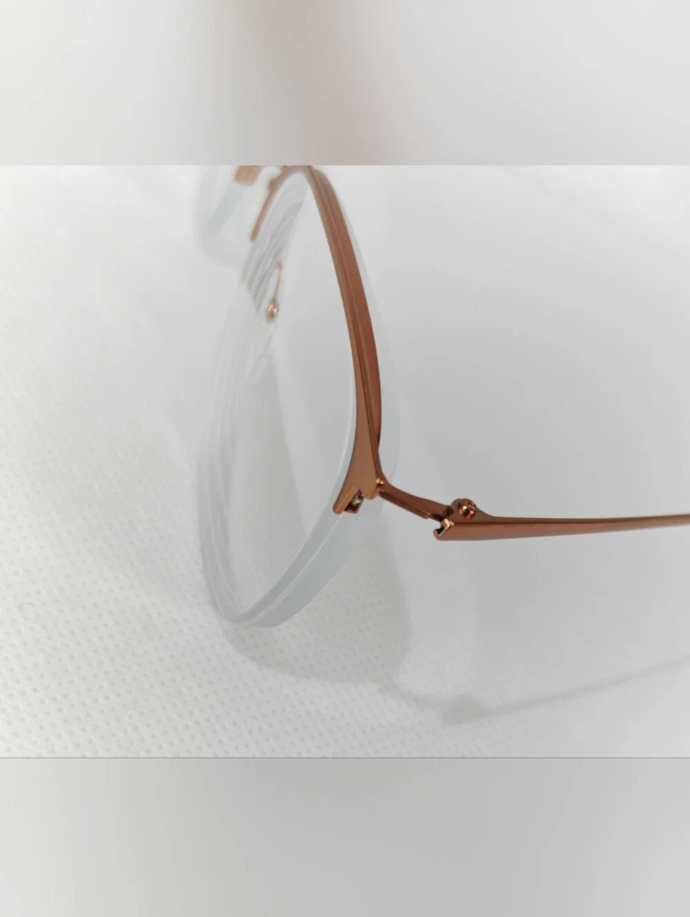 Urban. Simple Elegant Rose Gold High Semi Rimless Eyewear.